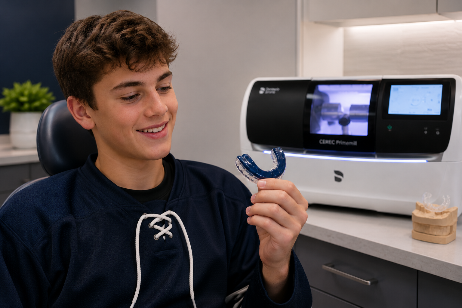 Hockey mouthguard and sports guard at Glenora Dental Family Dentistry